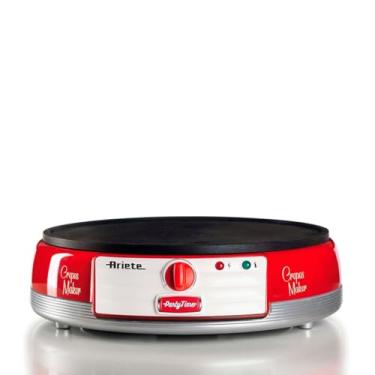 Imagem de Ariete 202, Maquina de Crepe Retrô Vermelha - Party Time, Base antiaderente com controle de temperatura, 1000W - 127V