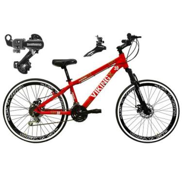 Imagem de Bicicleta Aro 26 Vikingx Tuff Vermelho 21v Alumínio Câmbio Shimano Fre