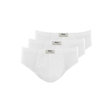 Imagem de Kit com 3 Cuecas Slip Mash 074.59 Plus Size, Branco, XGG