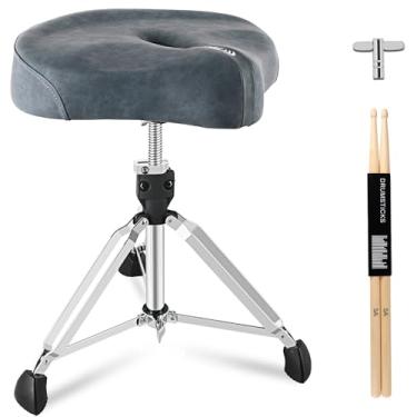 Imagem de ROWELL Drum Throne, assento de trono resistente, guia de ar, banco de tambor, estilo motocicleta, tronos, cadeira de tambor ajustável em altura para bateristas, adultos, crianças, assento de bateria