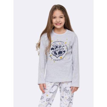 Imagem de Pijama Manga Longa Hogwarts Unissex Infantil - Veggi, Mescla, 10, Meni