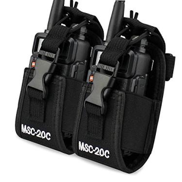 Imagem de abcGoodefg Bolsa coldre suporte de rádio 3 em 1 para GPS Kenwood Motorola baofeng UV5R UV82 UV5RA 888S Retevis H777 rádio bidirecional Walkie Talkie MSC 20C (pacote com 2)