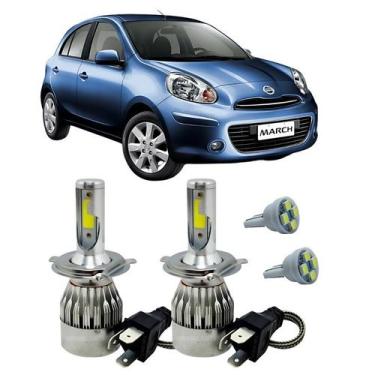 Imagem de Kit Super Led H4 6000K Farol Auto Baixo March 2014 Em Diante - Autovex