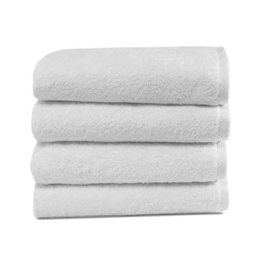 Imagem de Classic Turkish Towels - Conjunto de 4 Toalhas de Banho de Luxo, 580 g/m2, 61 x 122 cm, 100% Algodão Turco, Secagem Rápida, Brancas, Liso