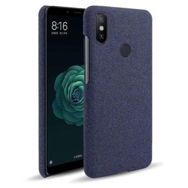 Imagem de Capa para Xiaomi 6X,Capa desenhada em lona,Case Protetora Ultrafina com Empunhadura Macia,Design em Tecido Antichoque e Antiarranhões-Blue