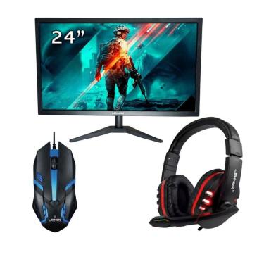Imagem de Kit 1 Monitor Led Full Hd 60Hz Mais Mouse E Headset - Kit 2