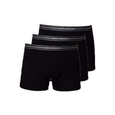 Imagem de Kit com 3 Cuecas Boxer Lupo 523-003, Preto, M