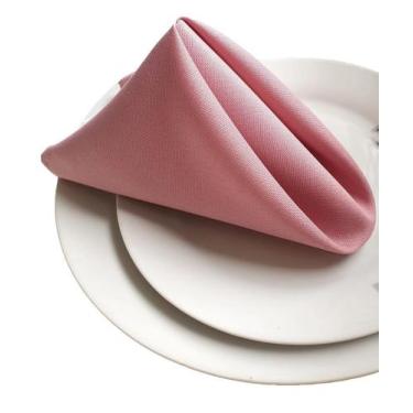 Imagem de Kit Guardanapo de Boca de Tecido Mesa Posta 4 pç Oxford Liso Rosê - Mo