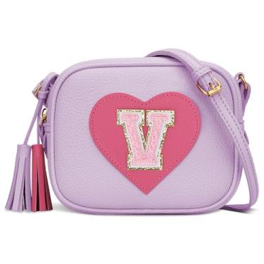 Imagem de KKXIU 2 3 4 5 6 7 8 9 10 anos de idade menina bolsa de presente infantil bolsa transversal com borla, Roxa