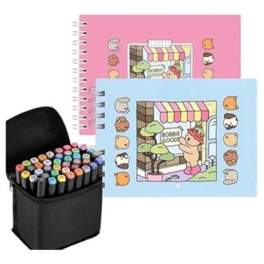 Imagem de Kit Colorir Bob Goods Livro Capa Dura 50 Páginas + Canetas - Bobbie Go