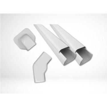 Imagem de KIT 2x CANALETA 1M CB60 + ACABAMENTO FURO CB60 + CURVA REGULÁVEL CB60 