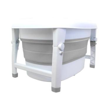 Imagem de Banheira Infantil Retratil Dobravel Portatil Cinza Media - CLINGO