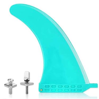 Imagem de Lvsnro Barbatana de Surf SUP – Parafuso sem ferramenta de 23 cm de aleta central, para prancha de surf Longboard e Paddleboard, com parafusos livres sem ferramentas (azul celeste)