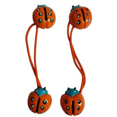 Imagem de 2 Pares Maria chiquinha Xuxa de cabelo Infantil Joaninha Fashion laranja