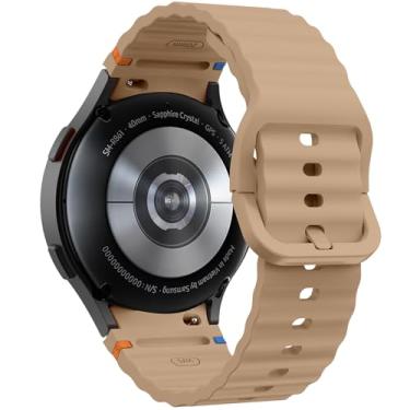 Imagem de DEALELE Pulseiras de substituição compatíveis com Samsung Galaxy Watch 7/6 / 5/4 de 40 mm / 44 mm / FE / 6 Classic / 5 Pro/4 Classic, pulseira de silicone sem lacunas de 20 mm para mulheres e homens