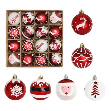 Imagem de Decorazioni dell'albero di Natale, 16 PZ Set di ornamenti Della sfera di Natale, Degli ornamenti di Natale Balls Shatterproof Hanging Ornaments Kit (Estilo - 3)