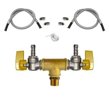 Imagem de Kit Duas Mangueiras Aço Instalação Fogão e Forno 1m e 1,5m - Renogás