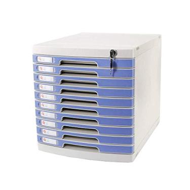 Imagem de Gaveta cosmética de plástico organizador de unidade de armazenamento de gaveta com trava caixa A4 para escritório (tamanho de 5 camadas: 11,8 pol. 15,8 pol. x 17,5 cm) (tamanho: 10 camadas)