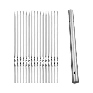 Imagem de Espetos De Churrasco De Metal Rotativos Reutilizáveis 20 Peças Para Ch