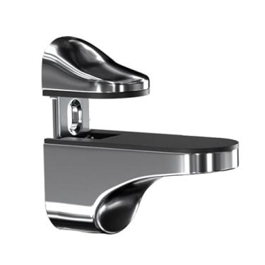 Imagem de Suporte de montagem de prateleira de vidro multifuncional Suporte de prateleira de vidro moderno grampos ajustáveis suporte de parede para prateleira de vidro ou madeira