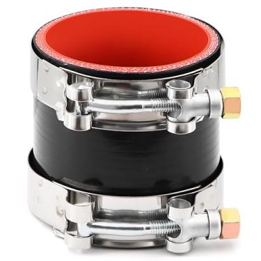 Imagem de ID 2-3/4 polegadas (70 mm) Acoplador de desempenho de mangueira de silicone reto reforçado com 4 camadas de alta temperatura com 2 braçadeiras de parafuso T Conexão de tubo turbo de alto nível