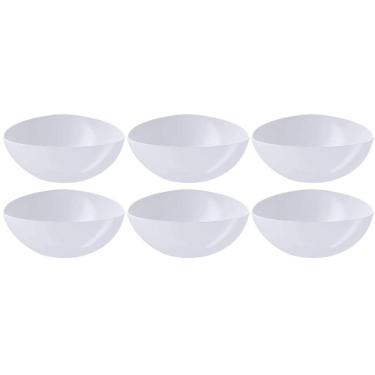 Imagem de Kit 6 Saladeiras Triangulares Tigelas Plásticas 5L Brancas Essential Coza Pote Sobremes...