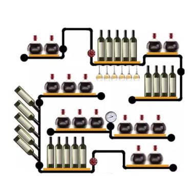 Imagem de Suporte para Vinhos Criativo tubo de água de ferro estilo industrial rack de vinho casa refrigerador de vinho prateleira decorativa de parede Porta-Garrafas