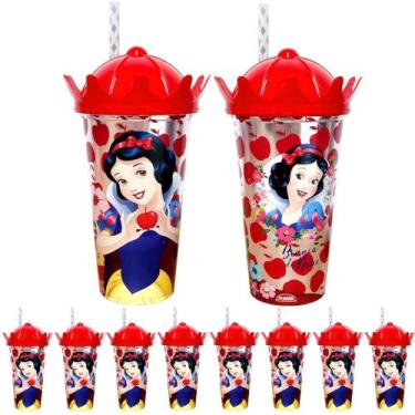 Imagem de Kit 20 Copos Branca de Neve com Coroa Infantil Sacola Surpresa Decoraç