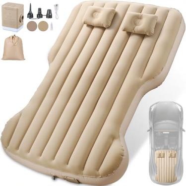 Imagem de Colchão de ar de acampamento para Tesla Model Y, colchão de ar inflável para acampamento com bomba de ar de carregamento sem fio, tapete de dormir confortável para carro, acessórios Tesla Model Y 2024