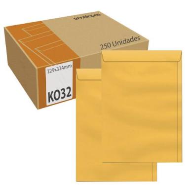 Imagem de Envelope A4 Amarelo Ouro 229 x 324 mm Skn 32 250 Unidades - Reipel