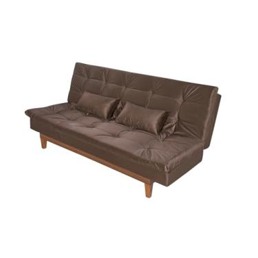 Imagem de Sofá Cama Versátil Reclinável 3 Lugares 5 Posições Casal Premium Madero Suede Casa Imperial (MARROM 379)