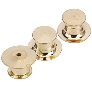 Imagem de MUNEFE Partes traseiras de pinos de metal, costas de pinos de travamento, fecho de travamento para etiquetas de nome, exibindo livros, prendedor de gravata, broche de lapela (Ouro)