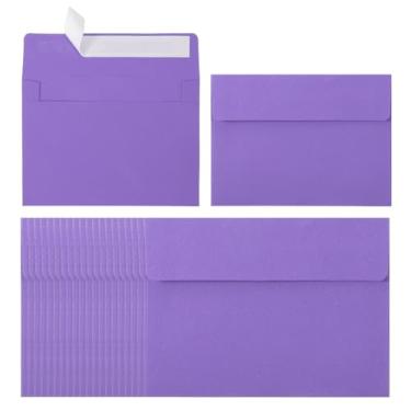 Imagem de PATIKIL Pacote com 24 envelopes A2, envelopes autovedantes roxos escuros para cartões postais de casamento, fotos, anúncios, correspondências, tamanho 10 x 14 cm