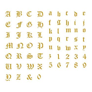 Imagem de Estêncil de letra antiga inglesa estêncil reutilizável para pintura – Melhor qualidade Scrapbook Alphabet Stencil Ideas – Use em paredes, pisos, tecidos, vidro, madeira, cartões e muito mais..., M