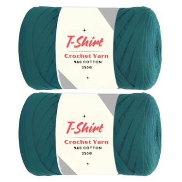 Imagem de Art of Yarn Pacote com 2 camisetas de fios %60 algodão para crochê, tricô, macio% 40% tecido de poliéster, camiseta para iniciantes 500 g, porta-copos de 200 metros, bolsas perfeitas, cestas
