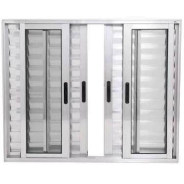 Imagem de Janela Veneziana 6 Folhas Alumínio1.00 X 1.20 Linha 25