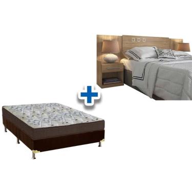 Imagem de Cama Box Casal Crc + Colchão D45 Iso 150 Ortobom + Cabeceira Plus Atacama