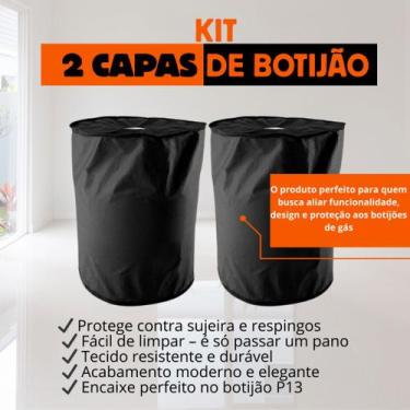 Imagem de Capa Protetora para Botijão Botijão, Bujão de Gás Impermeável Preta - 