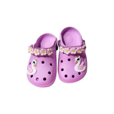 Imagem de Babuche Cisne Infantil Menina Leve Flor Confortável Uso Diário - Marin