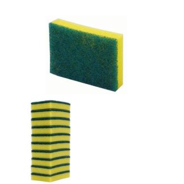 Imagem de 10un Esponja multiuso dupla face espuma lavar louças cozinha - Rio Tij