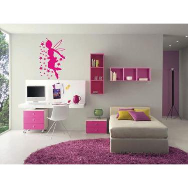Imagem de Adesivo decorativo de parede infantil fada com estrela - Gaudesivos