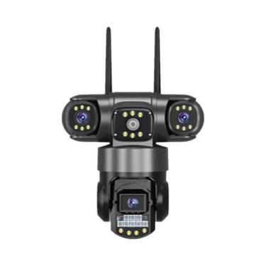 Imagem de Câmera IP WIFI Externa 6K Com 3 Telas, 12MP, 3 Lentes PTZ, Detecção Hu