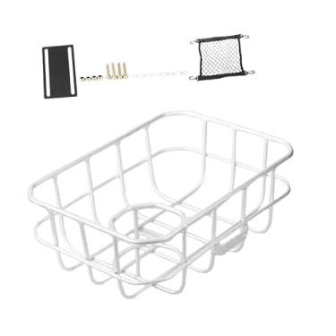 Imagem de Dynwave Cesta de bicicleta Acessórios para ciclismo Pacote de bagagem Suporte para cestos Alforjes de liga de alumínio Transportadora para animais de, Parafusos Brancos