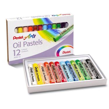 Imagem de Giz Pastel Oleoso Pentel Arts 12, 16, 25 e 36 Cores Artístico Macio Resistente Desenhos