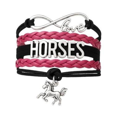Imagem de Pulseira de presente de cavalo para meninas e mulheres, joias delicadas para cavalos, presentes para meninas, adolescentes, amantes de cavalos, joias equestres, pingente de pônei, Regular, Cabo, Sem pedra