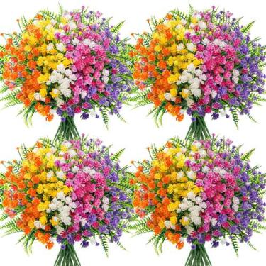 Imagem de Flores artificiais Der Rose 24 pacotes de samambaias artificiais resis