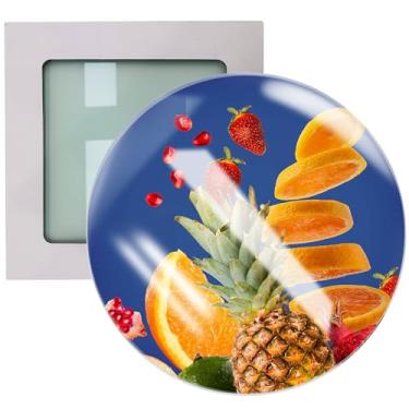 Imagem de CALCA Pacote com 20 tábuas de corte de vidro de sublimação, placa de corte redonda brilhante de vidro temperado de 30 cm, tábua de cortar antiderrapante para cozinha, superfície lisa