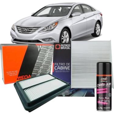 Imagem de Kit Filtros De Ar Do Motor E Cabine Condicionado Hyundai Sonata 2.4 16