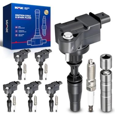 Imagem de KAX Conjunto de 6 bobinas e velas de ignição de irídio com soquete magnético para GMC Acadia, Canyon e CHEV Camaro, Colorado, Blazer e Bui/ck Lacrosse, Regal Sportback e CAS CTS, XT5, ATS, CT6#UF830