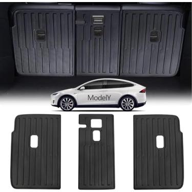 Imagem de DNNCHA Capa traseira para assentos Tesla Model Y segunda fileira TSB, tapetes traseiros de assentos à prova d'água TPE, tapete para animais de estimação Tesla Model Y 2019-2023(AU RHD)